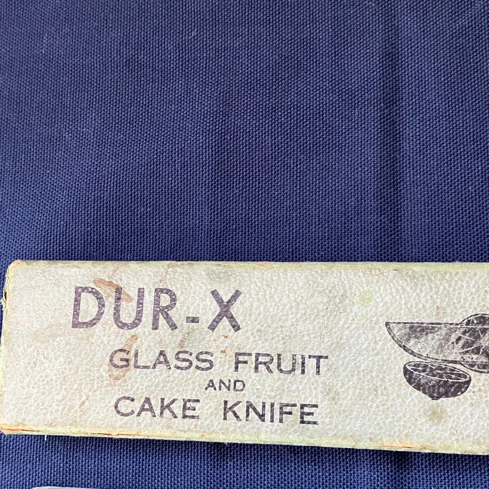 Mid Century Modern DUR-X Glass Fruit & Cake Knife In Original Box